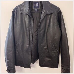 GAP Men's Black Leather Jacket